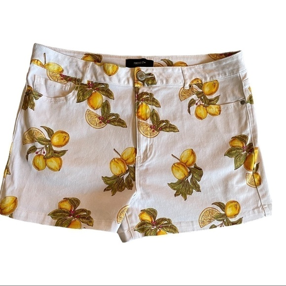 FOREVER 21 LEMON PRINT SHORTS SIZE 14 GREAT CONDITION - Picture 8 of 8